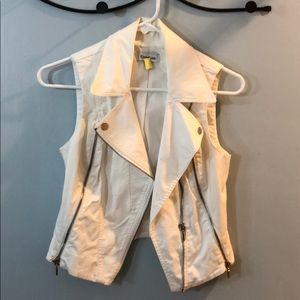 White sleeveless Bebe jacket